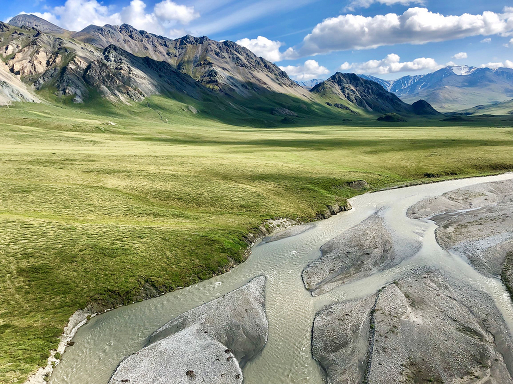 Hulahula River braids at Arctic National Wildlife Refuge.