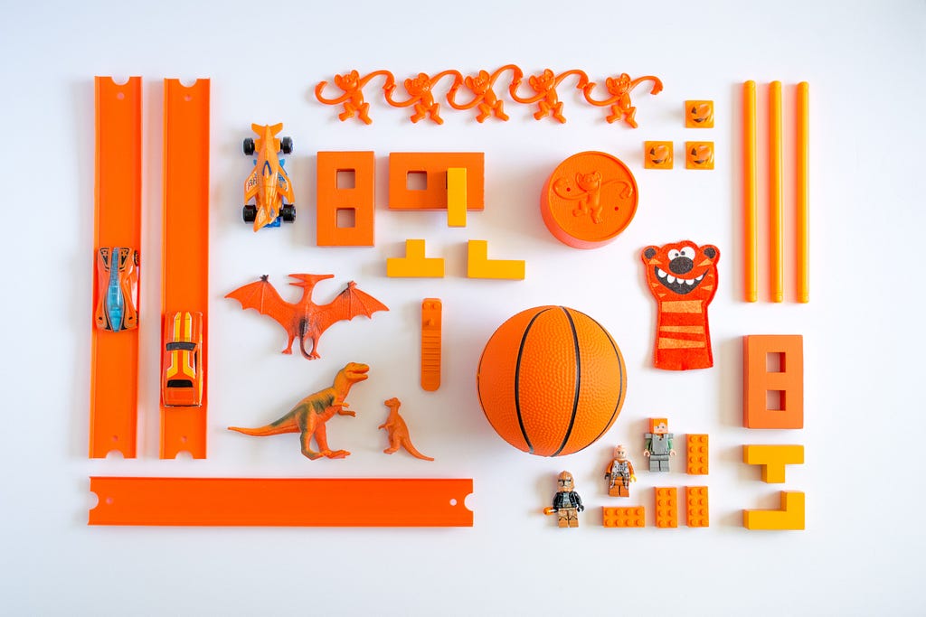 Assorted toy parts