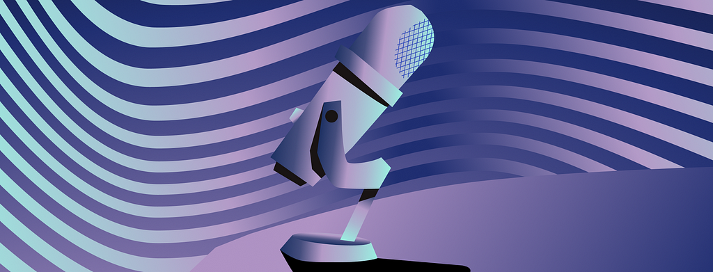 Illustration of a podcast microphone