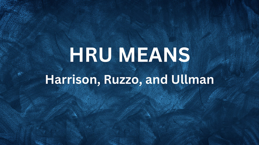 HRU means