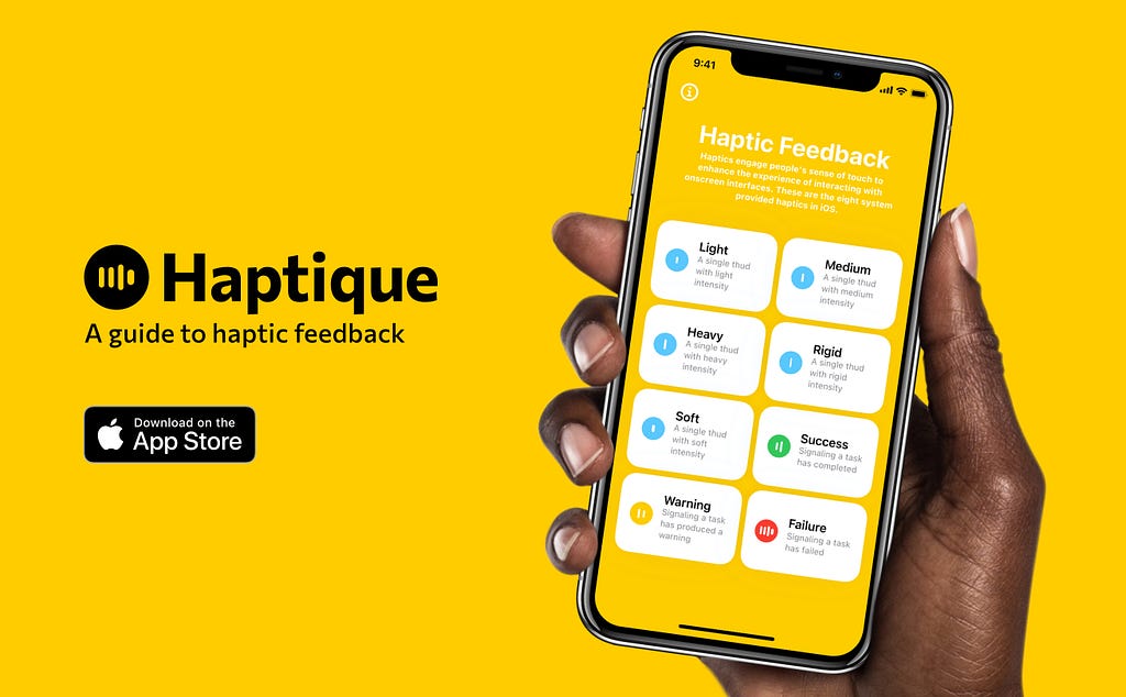 Product image of Haptique — Woman holding iPhone with Haptique