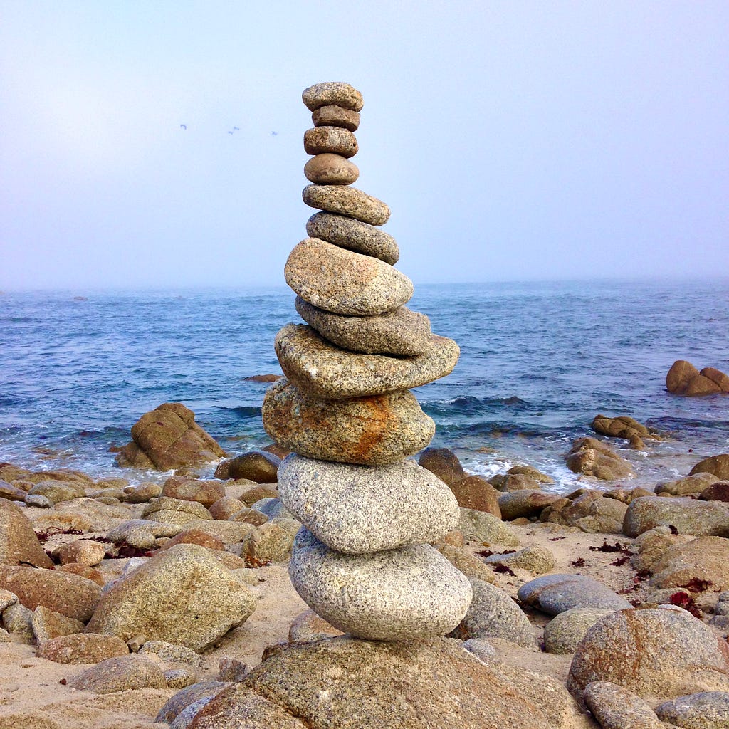 Zen rock pile in Monterey, CA