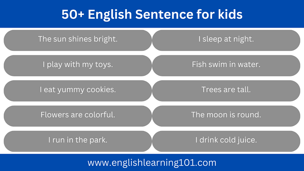 English sentence for kids