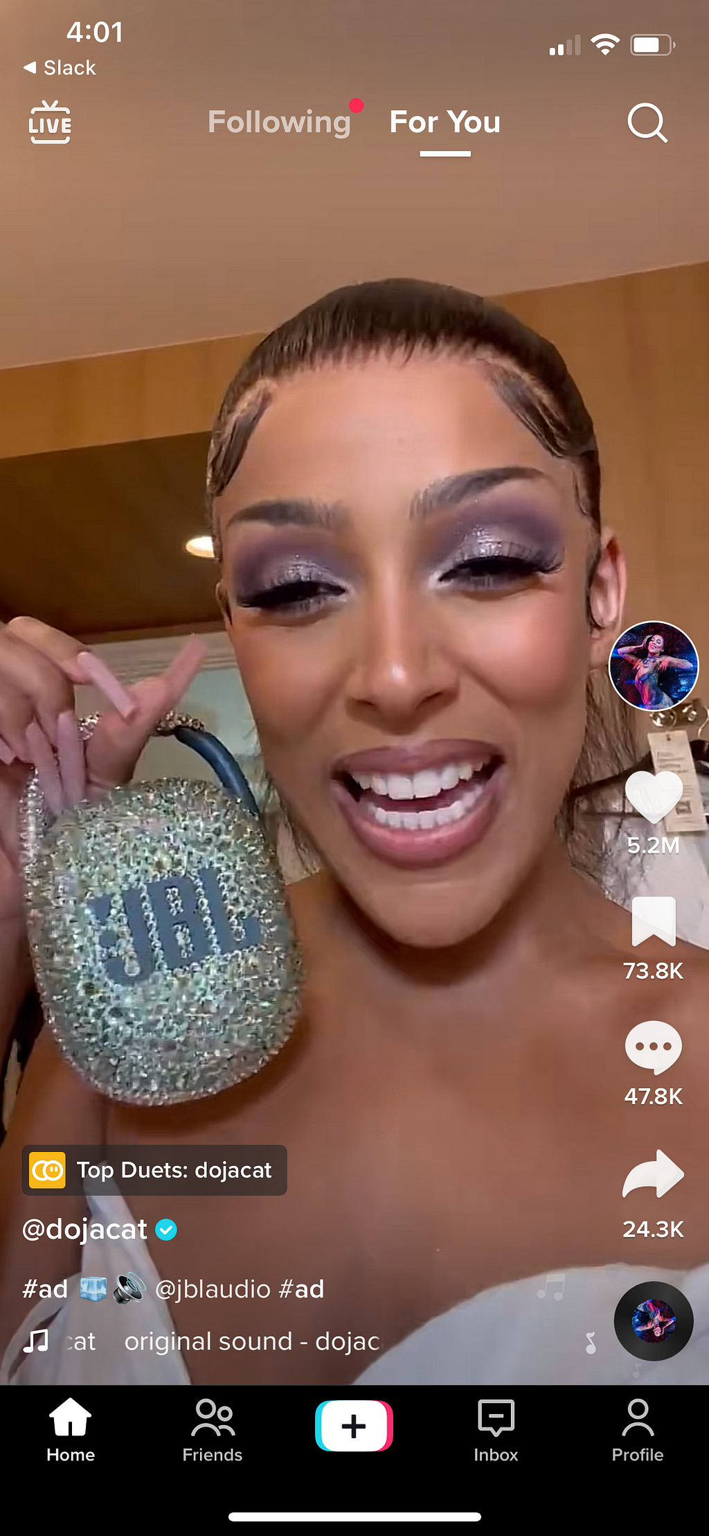 Doja Cat’s sponsored ad for JBL