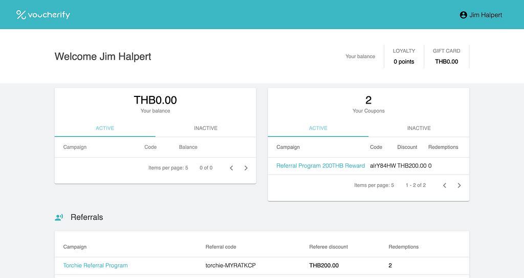 Customer hub with the referral score in Voucherify dashboard