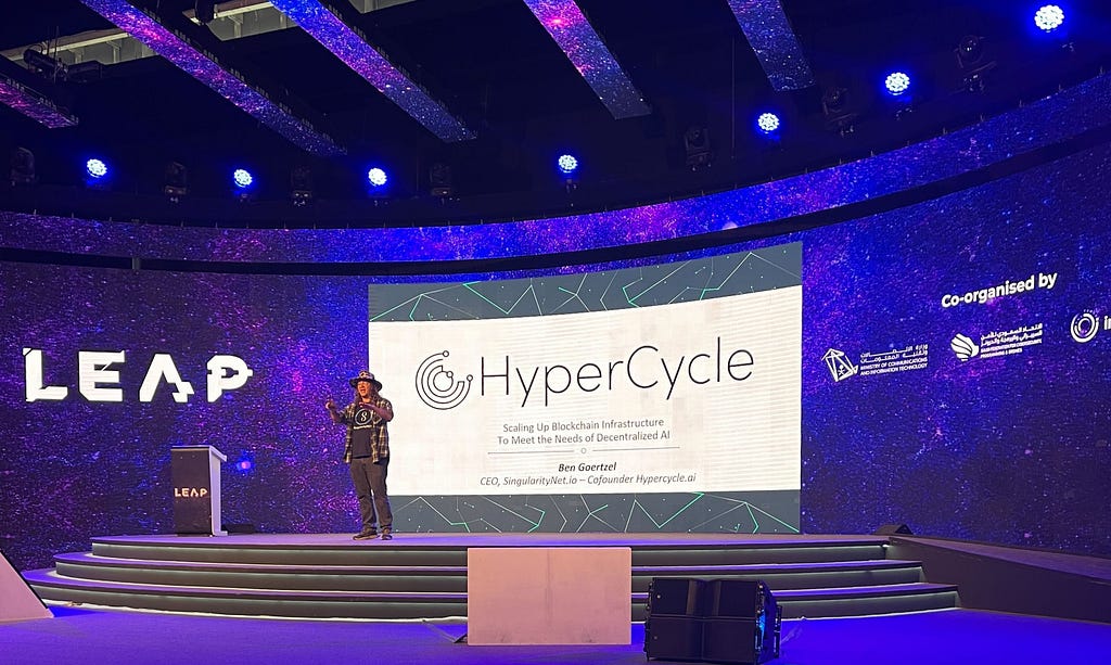 Dr. Ben Goertzel announces the HyperCycle initiative at the LEAP 2022 Emerging Technology conference
