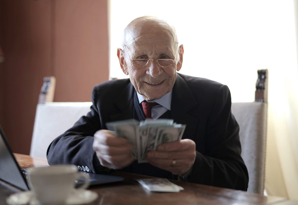 A man holding money