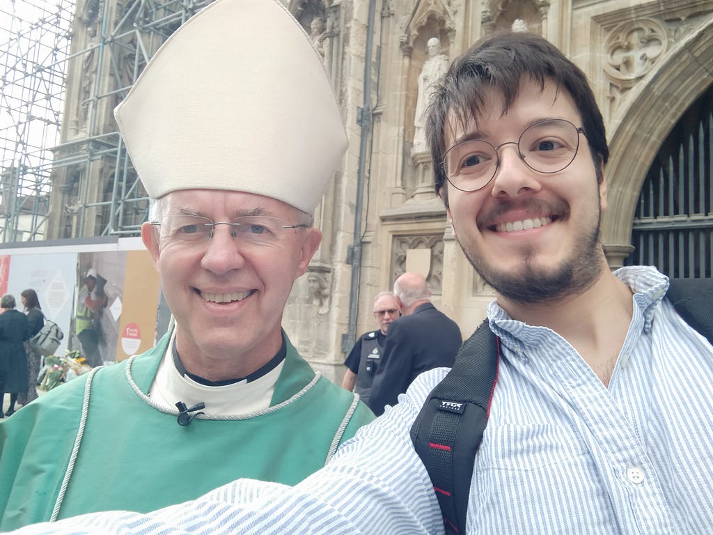 Antonello Mirone (Artist, Historian) and Justin Welby (Archbishop of Canterbury), Canterbury Cathedral, 2022.