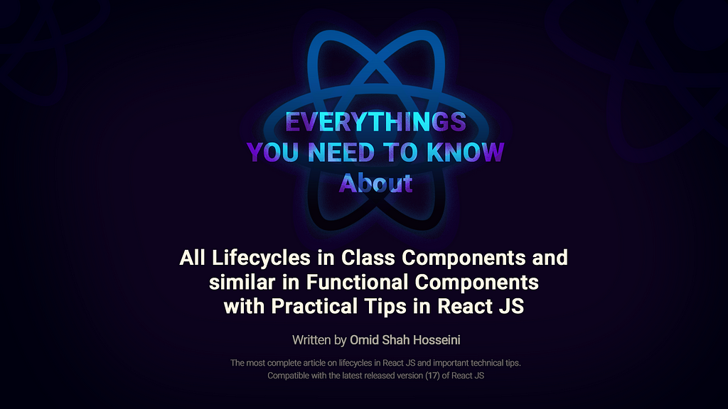 all lifecycle methods in class components and functional components in react js