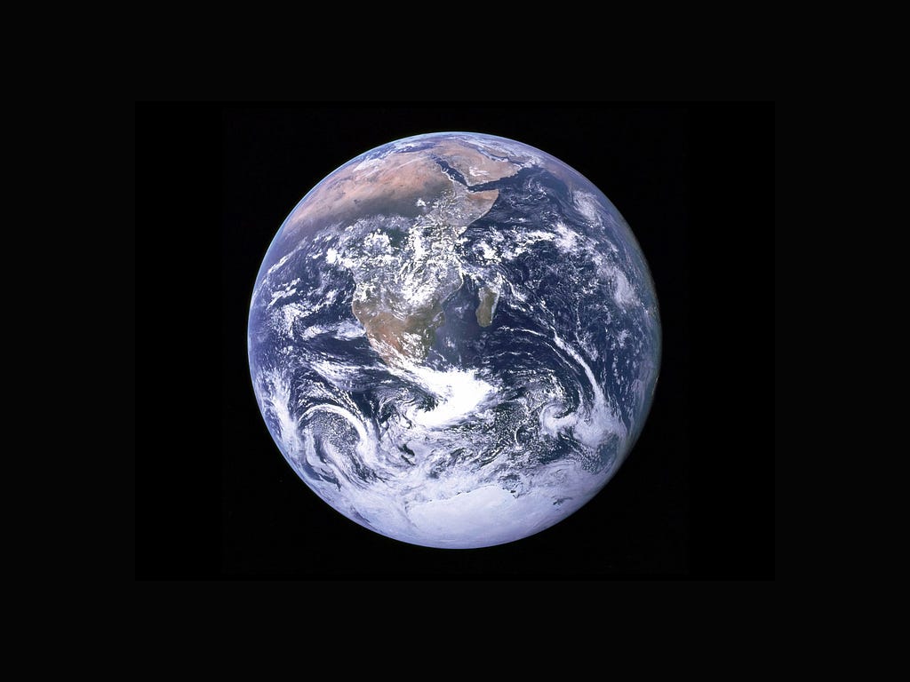 A photo of the earth from space