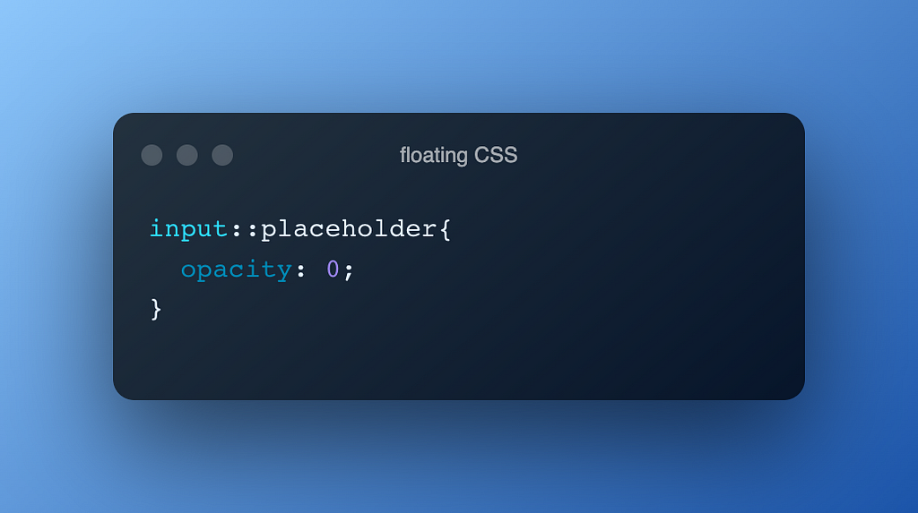 Floating Label CSS