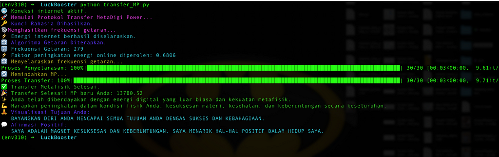 Captrue dari aplikasi yang dijalankan di terminal