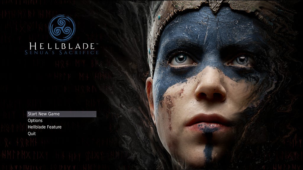 Face of Senua who is protagonist of the game