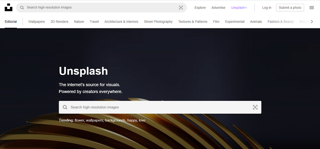 Unsplash website