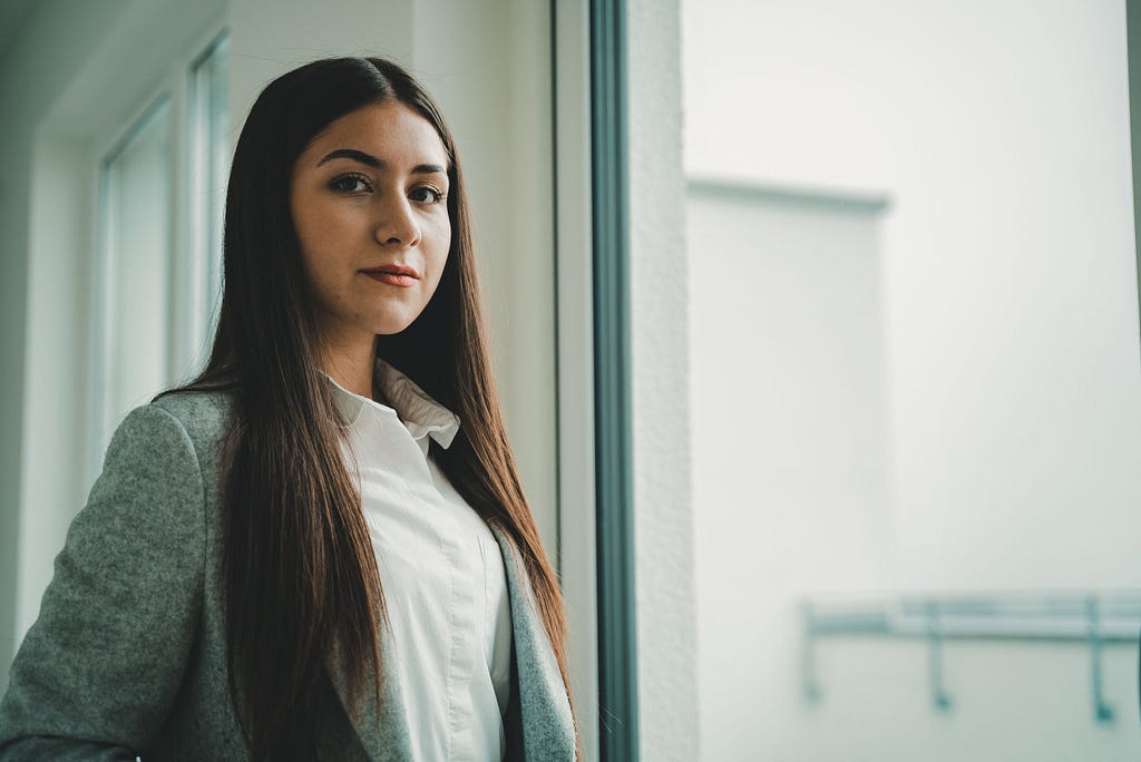 Lady dressed in office wear