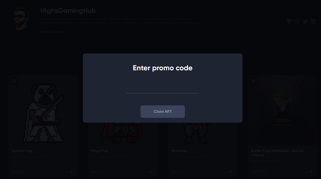 Enter “Promo Code”
