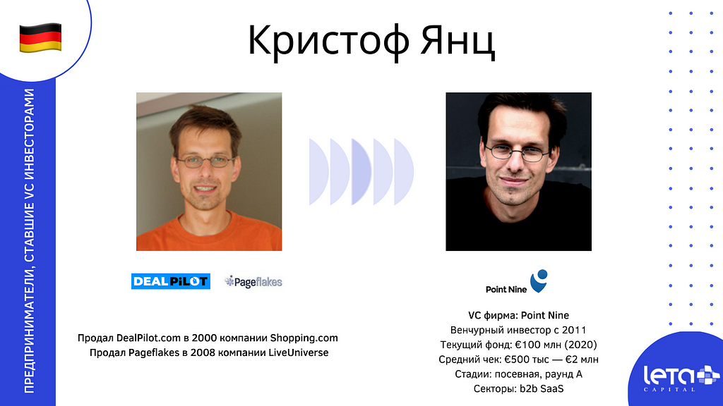 Кристоф Янц (Christoph Janz): DealPilot.com → Point Nine Capital