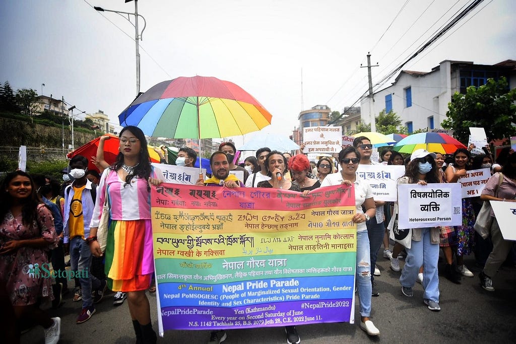 Fourth Annual Nepal Pride Parade organized on 11th June 2022 in Kathmandu.