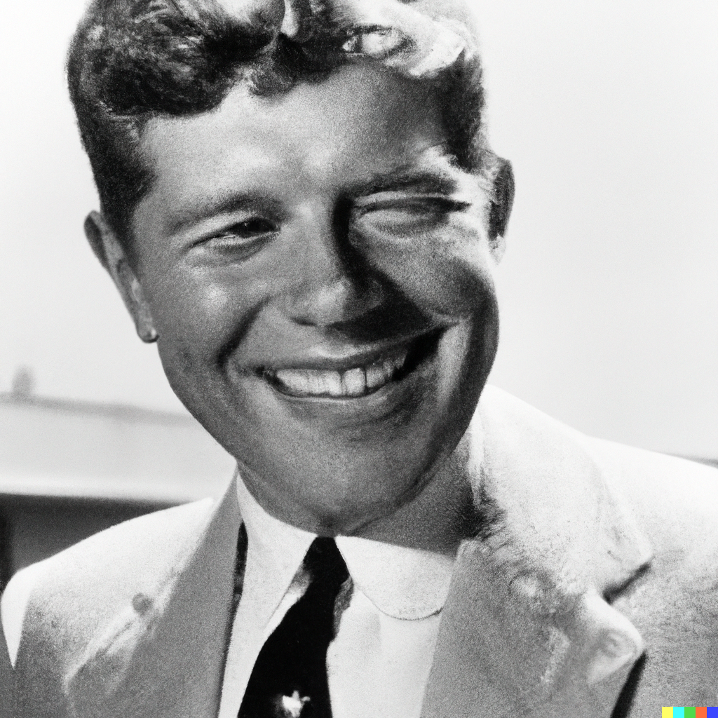 Supposedly John F. Kennedy smiling