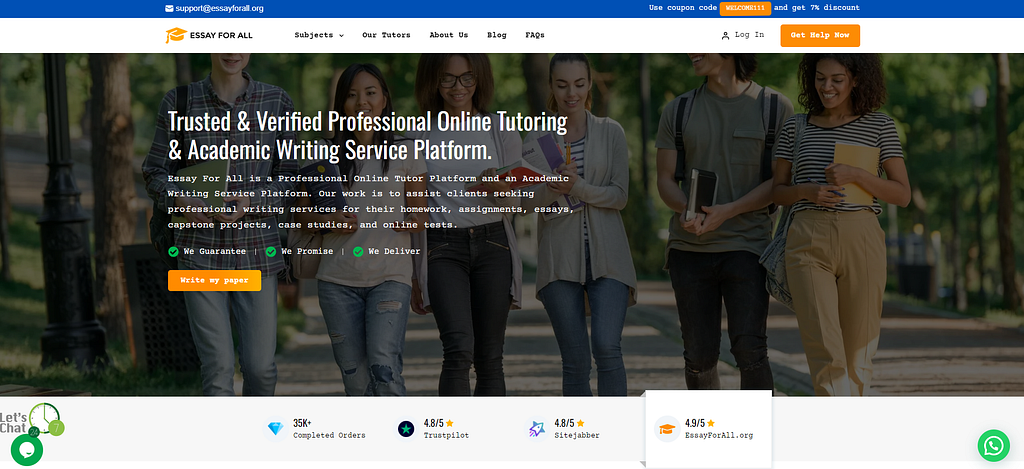 A Professional Online Tutoring and Writing Service Platform.
