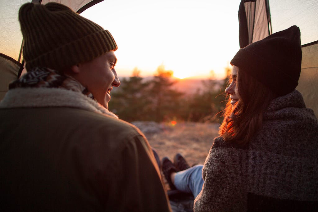 Young couple on a trip