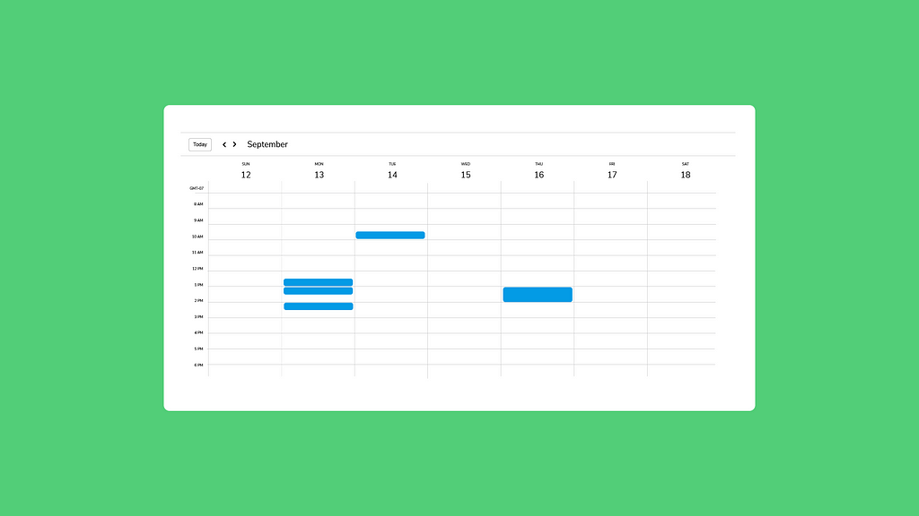 A nearly empty work calendar