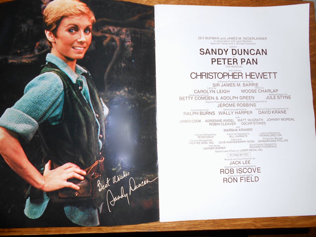 Program from the show with Sandy Duncan’s signature.