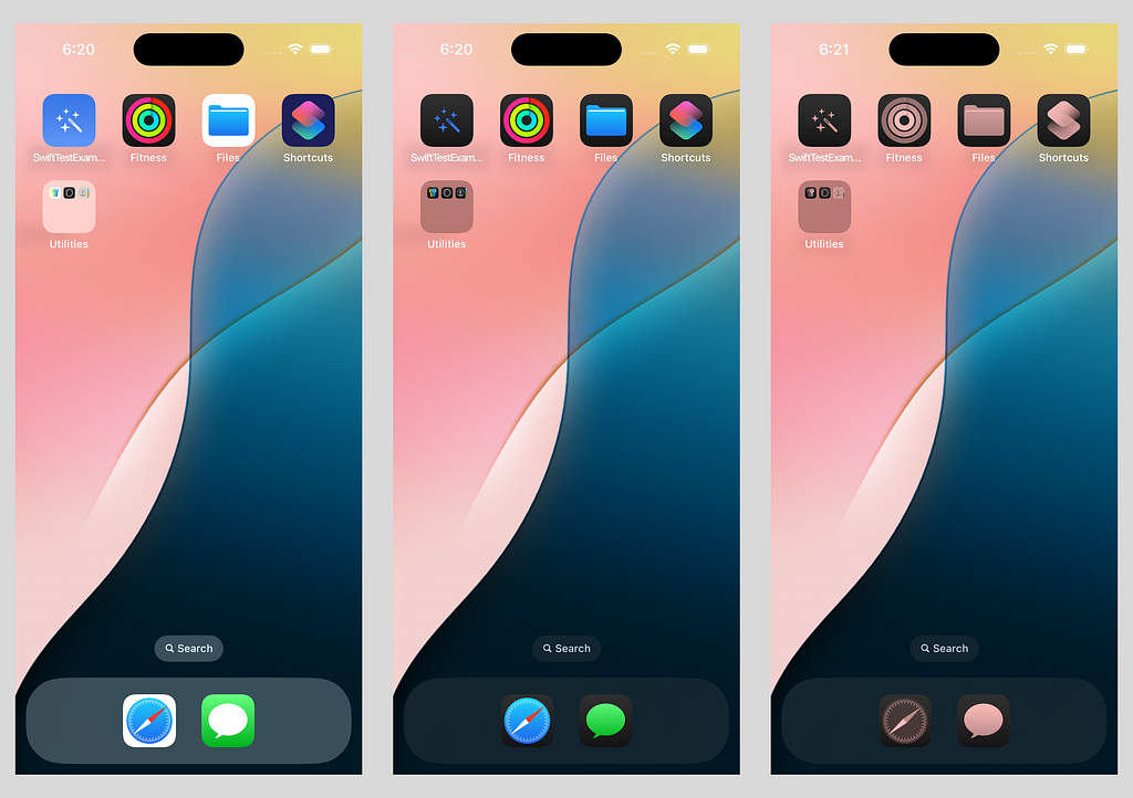 A side by side comparison of our custom app icon displayed in iOS 18