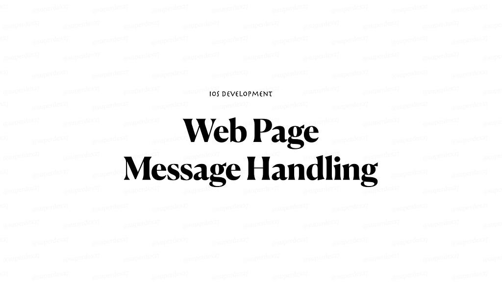 Web page message handling article cover