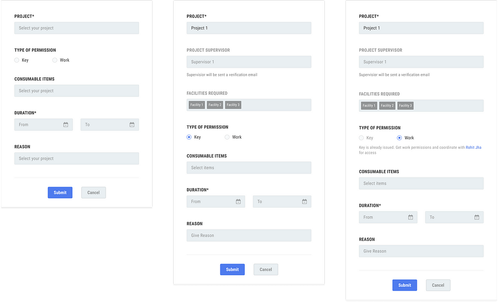 Fields get auto-populated upon selecting a particular project project