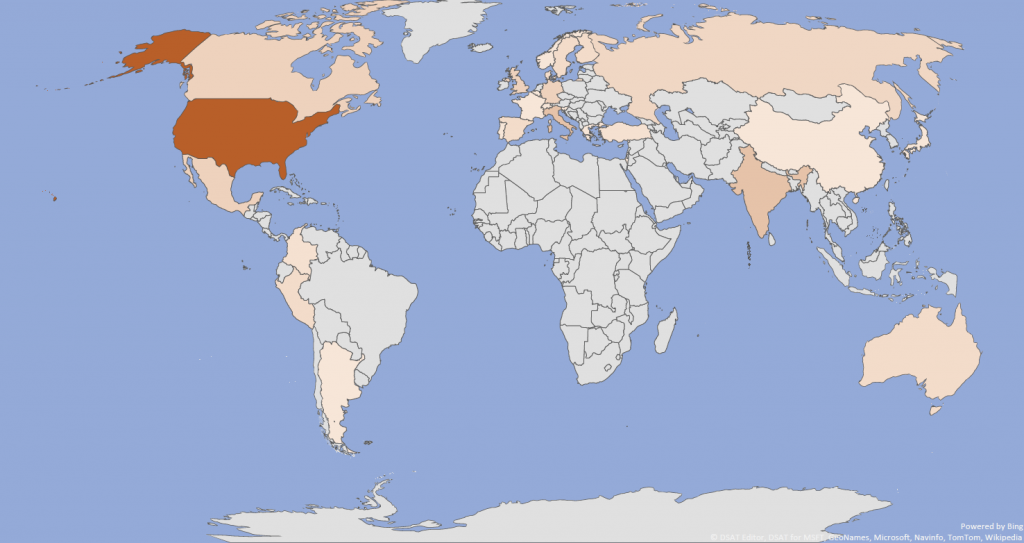 Map of where service designers work.