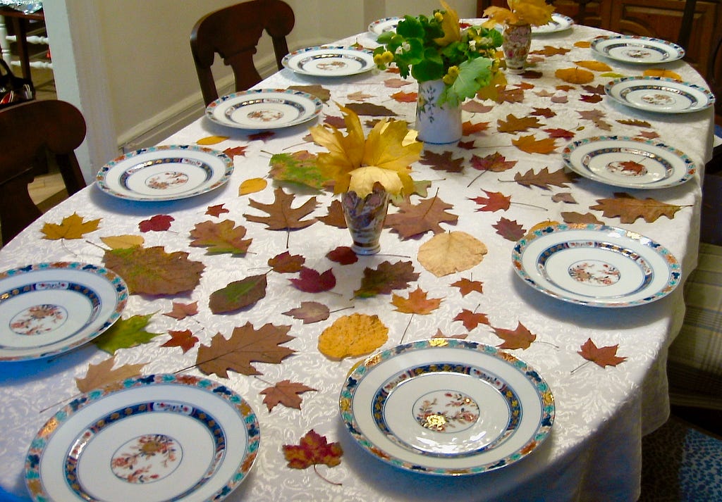 The Thanksgiving table.