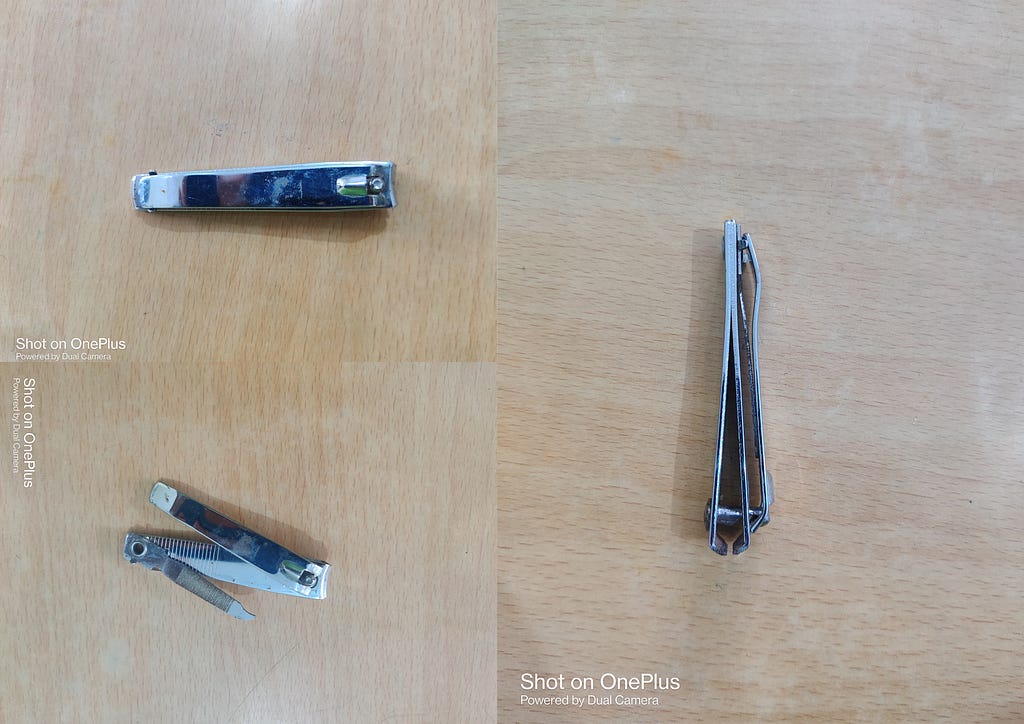 Photo of a nailcutter from 3 angles