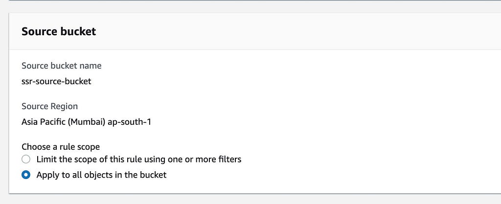 AWS S3 Replication Rule — Source Bucket Config