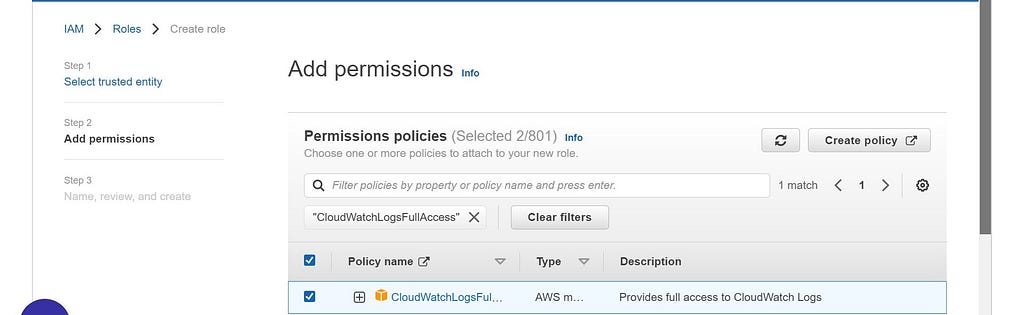 CloudWatchLogsFullAccess Policy