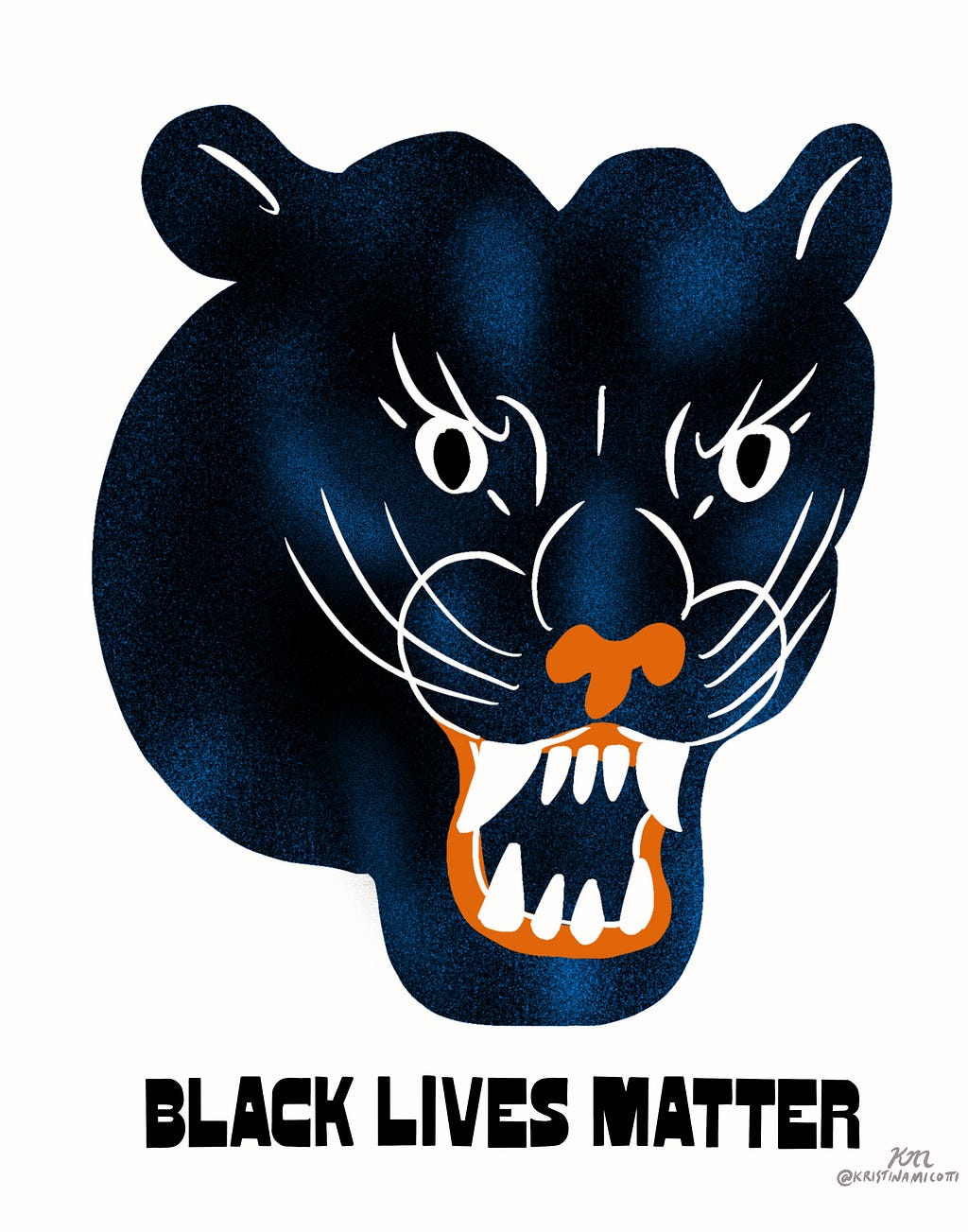 Image of a panther with the words, “Black Lives Matter.”