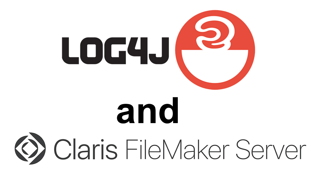 Log4j and Claris FileMaker Server logos