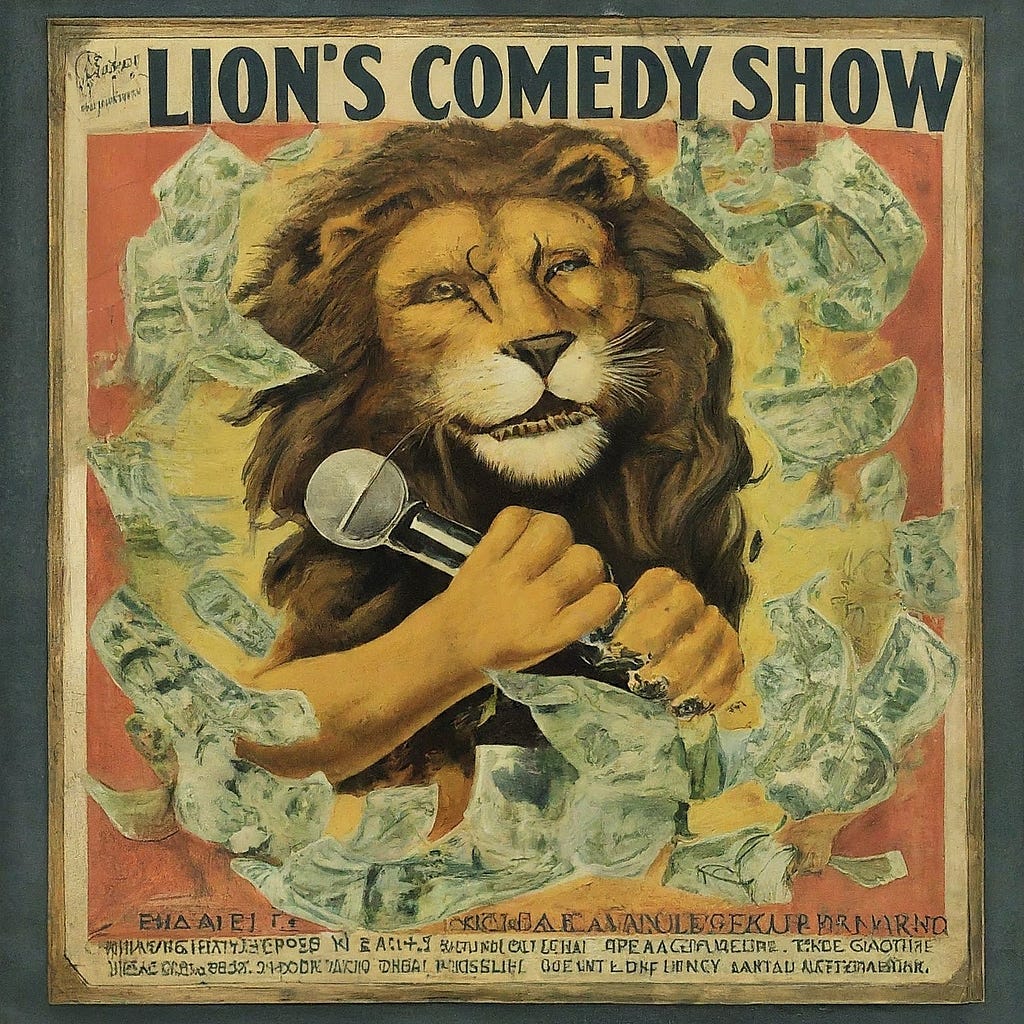 Lion making money with all the comedy touyrs he ahve been doing