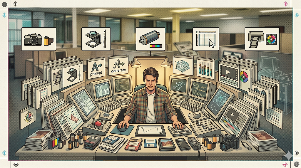 We have run this experiment before. Desktop publishing absorbed the print trades into one operator.