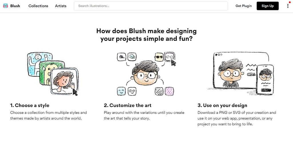 Blush’s homepage