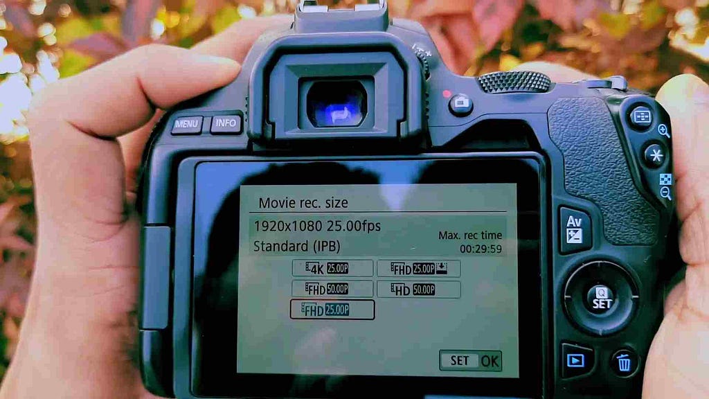 canon only showing 25fps and 50fps