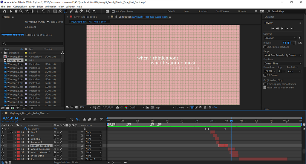 The Adobe After Effects environment used by the author displaying grids.