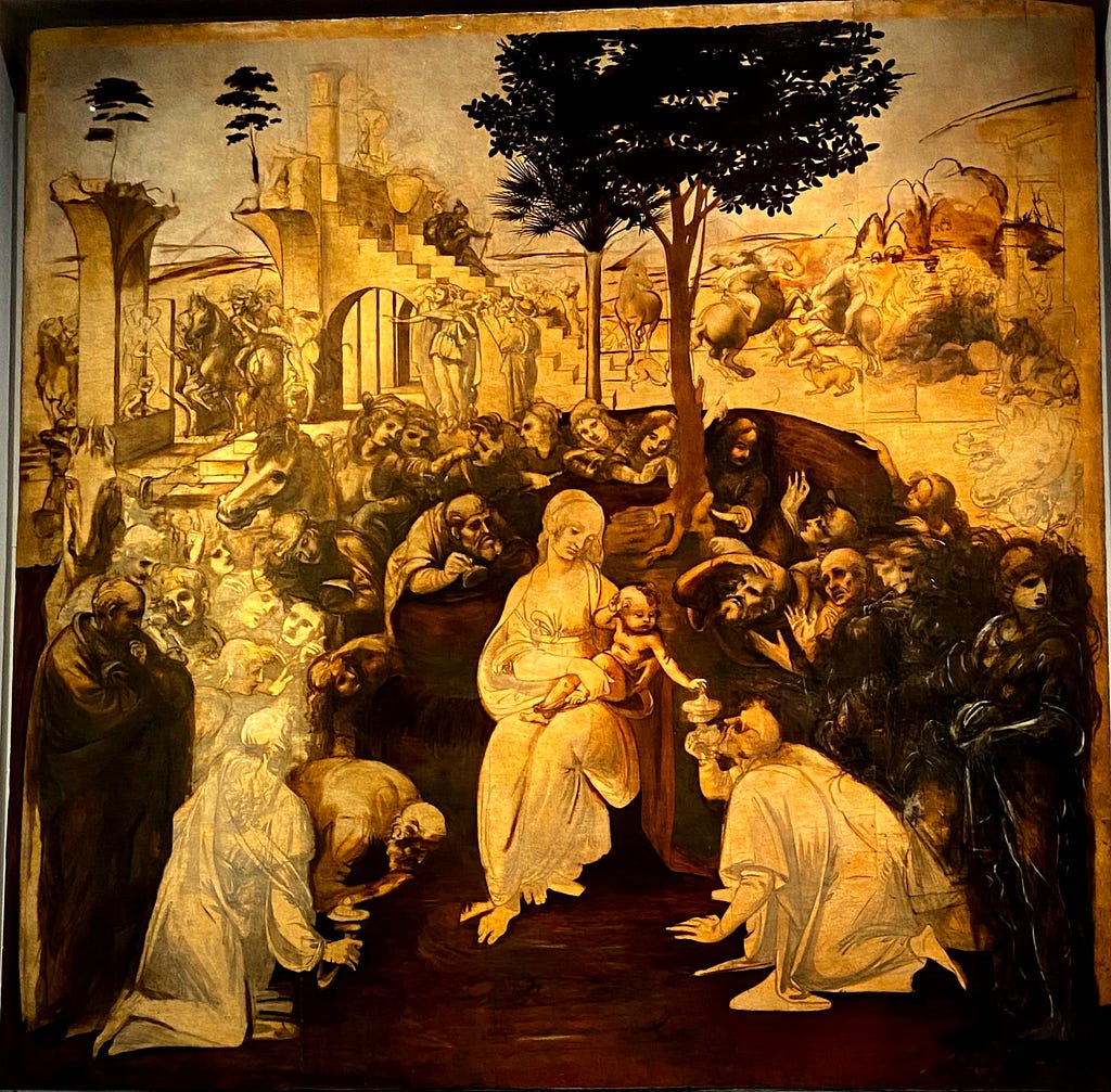 Leonardo’s Adoration of the Magi (clicked from my phone)