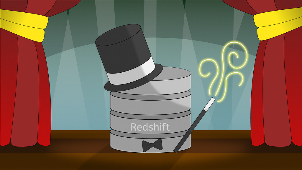 Funny image showing a redshift database represented as a wizard