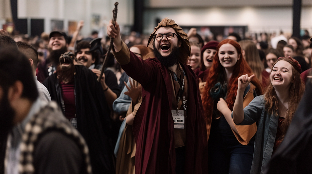 superfans at a cosplay convention