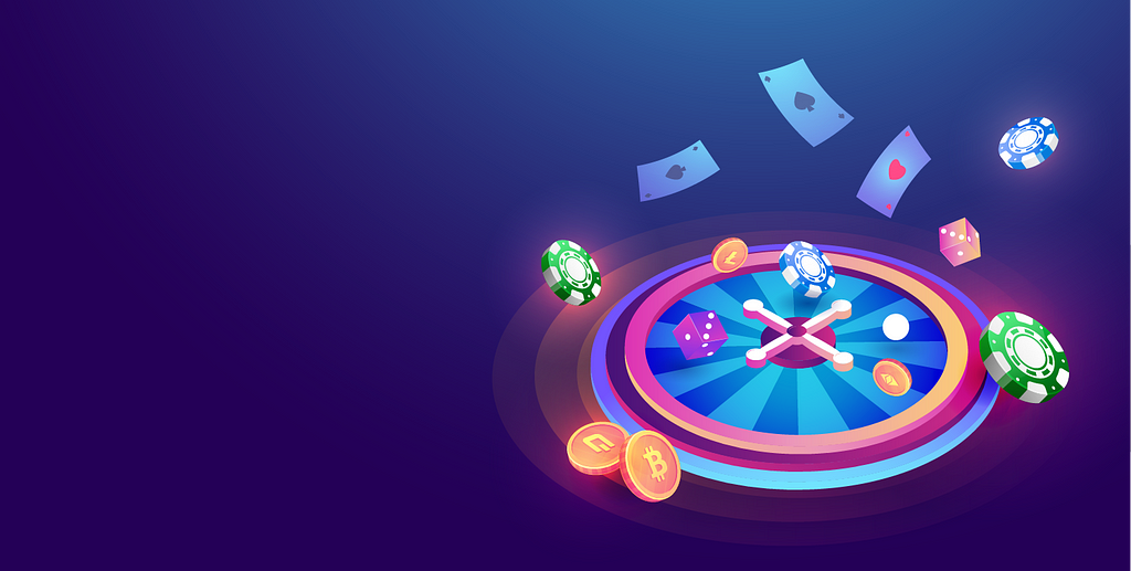 A collague of casino games and cryptocurrency tokens