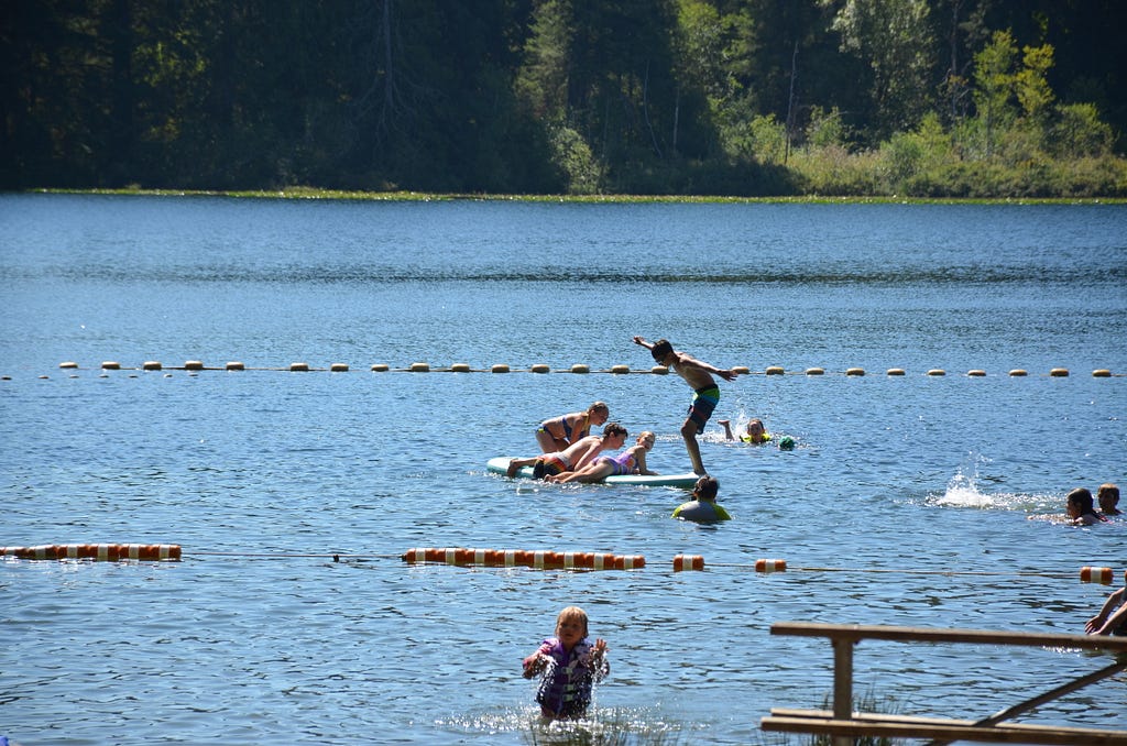 Photo of children playing in a lake