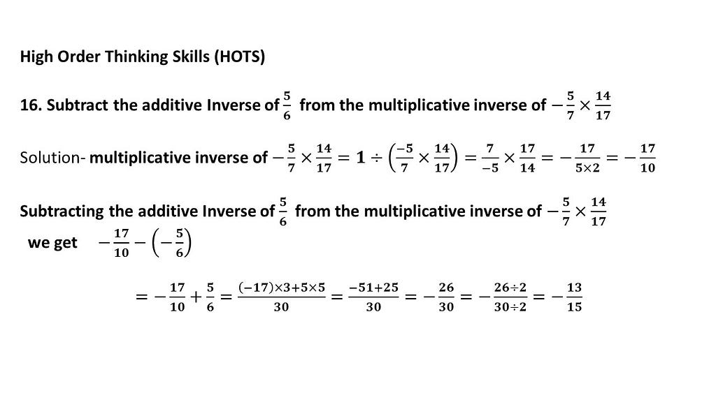 hots questions on division of rational numbers