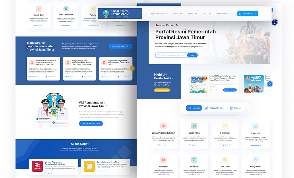 Display of East Java Provincial Government Website Redesign Results