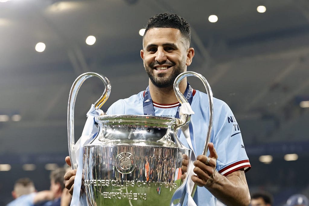 Riyad Mahrez with UCL trophy